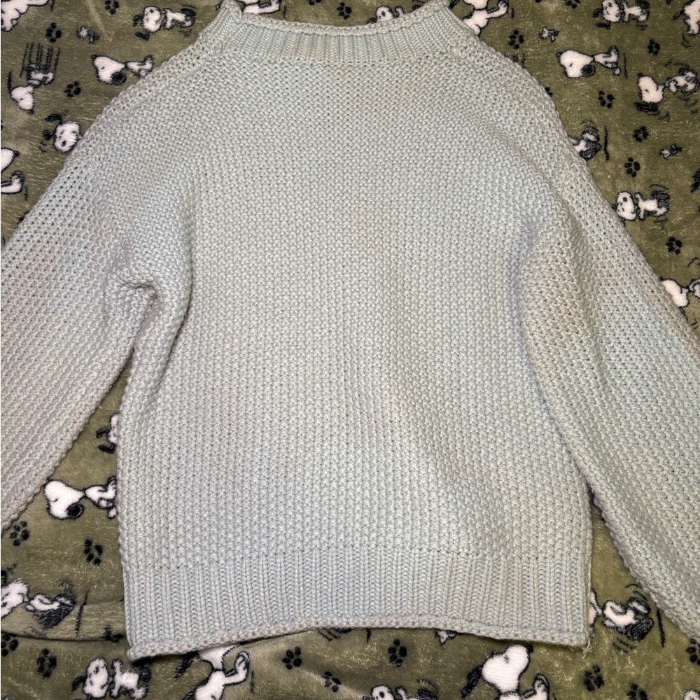Women's Light Blue Hand Knit Sweater